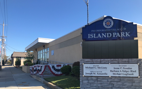 Sign outside of the Village of Island Park town hall. 