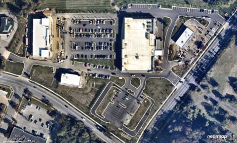 An after aerial view of the site in Fall 2022. 