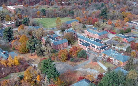Aerial view of the former Monson Developmental Center campus.