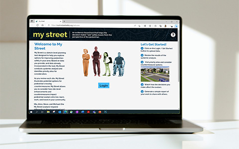 My Street homepage displayed on a laptop.