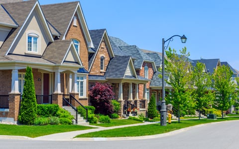 Custom built luxury houses in the suburbs.