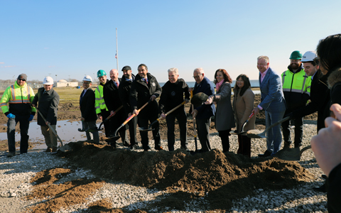 VHBers Attend Shorefront Park Living Shoreline Groundbreaking