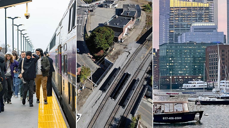 Collage of different modes of transportation.