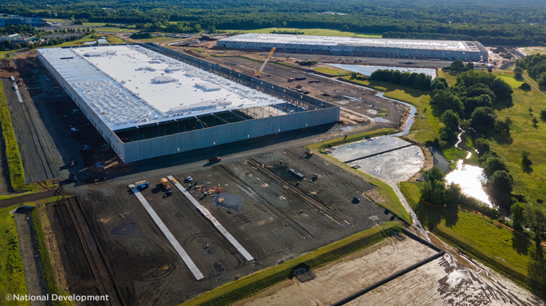 Aerial photo of two warehouses in East Hartford, CT.