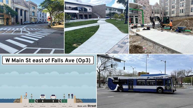 Collage of different transportation images.