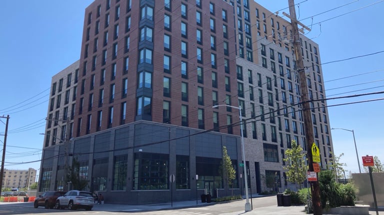 Exterior view of Building B1 at Edgemere Commons following completion.