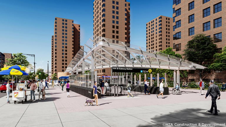 Rendering of the future 106th street station in New York City. 