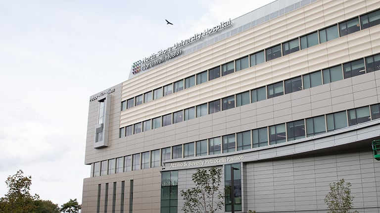 Outside façade of a hospital building.