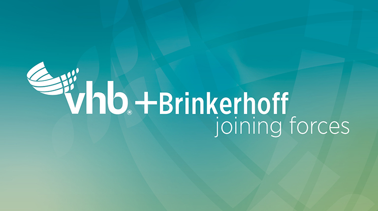 Graphic with text VHB + Brinkerhoff Joining Forces