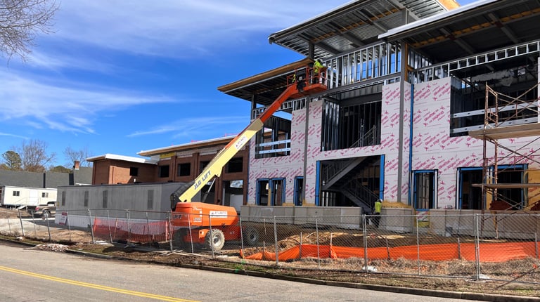 The Williamsburg Fire Station under construction. 