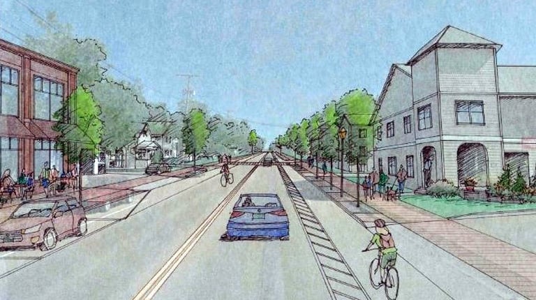 Rendering of the proposed corridor in Winooski, Vermont.