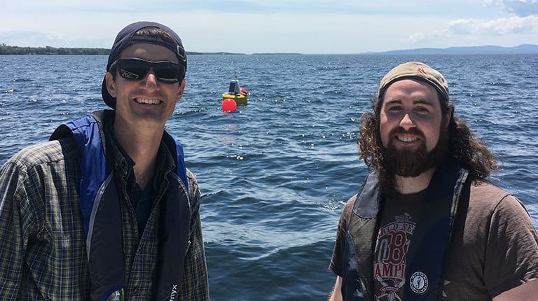 Environmental Scientists Zack Clark and Robert Athan on the water monitoring environmental impacts