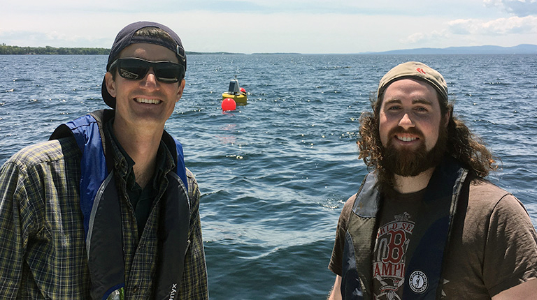 Environmental Scientists Zack Clark and Robert Athan on the water monitoring environmental impacts