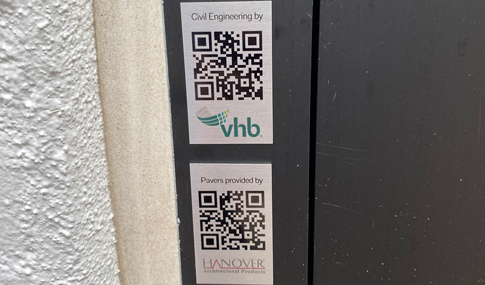A QR code by VHB logo