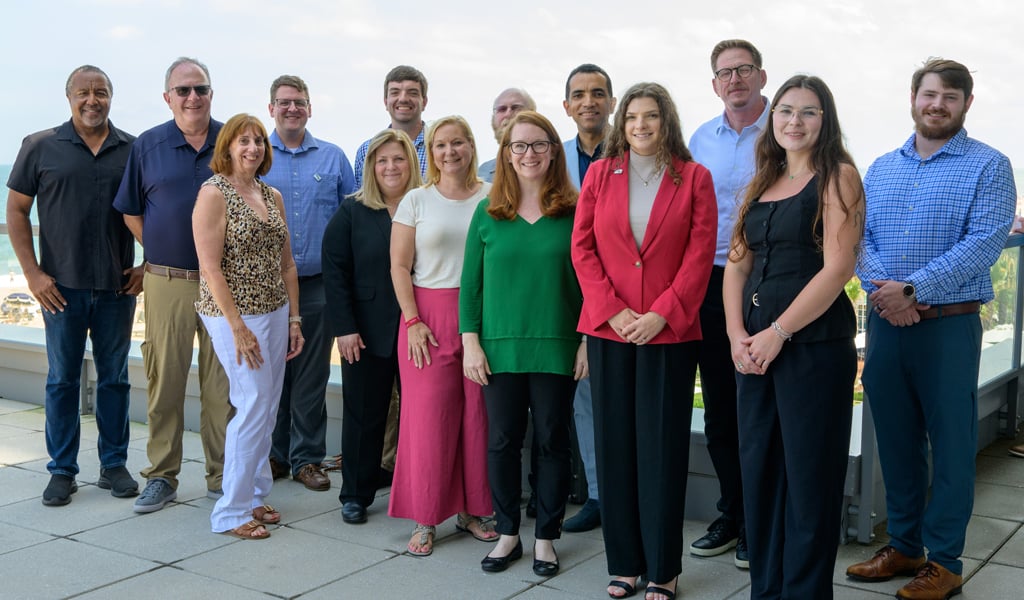 VHBers stand together for a group photo at the VASITE annual meeting in Virginia Beach.