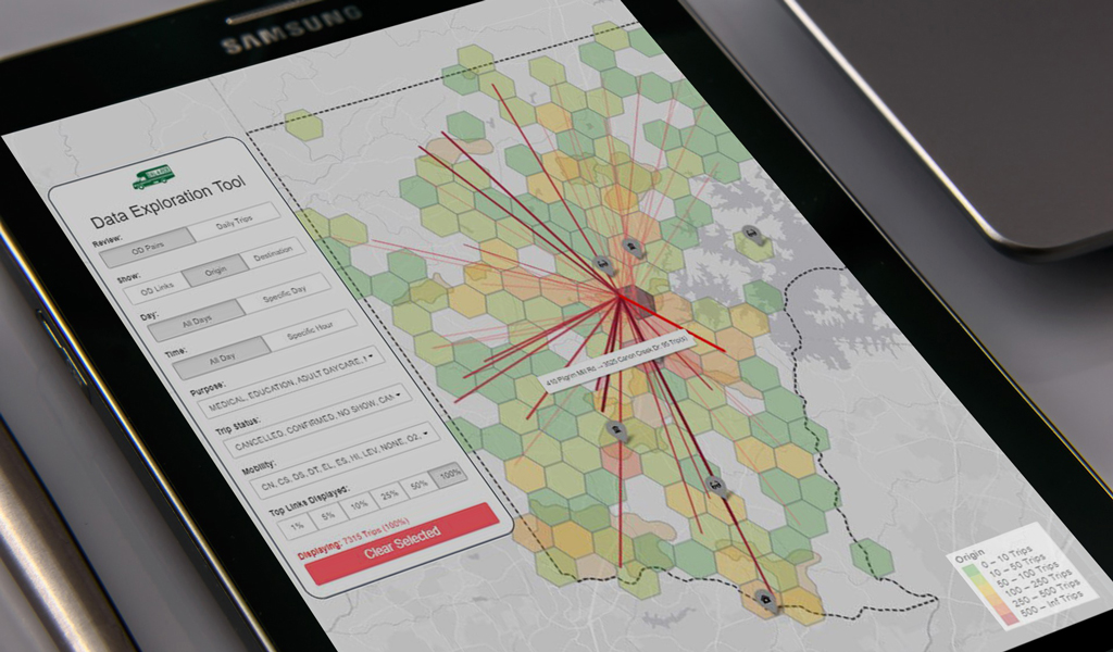 Web-based data exploration tool visually representing layers of data.
