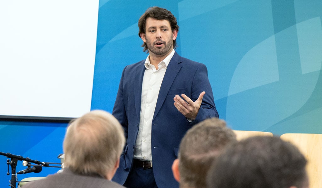 Ken Donald presenting during the Embodied Carbon forum. 