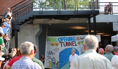 The Lebanon community gathers to celebrate the Grand Opening of the new Downtown Tunnel