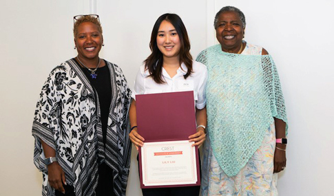 CREST Intern Lily Liu poses with Amanda Strong and Sandra King.