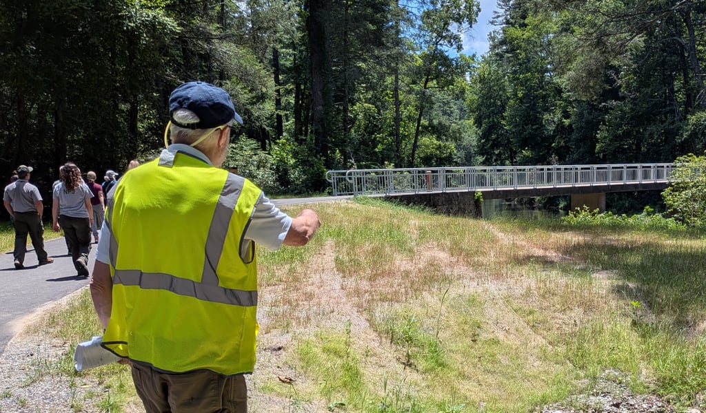 VHBer Doug Mettler on the site of the previous visitor center at Linville Falls.