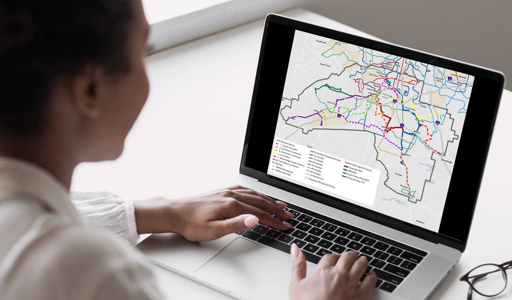 A map featuring potential future ATN routing options supporting MARTA’s existing and proposed routes.