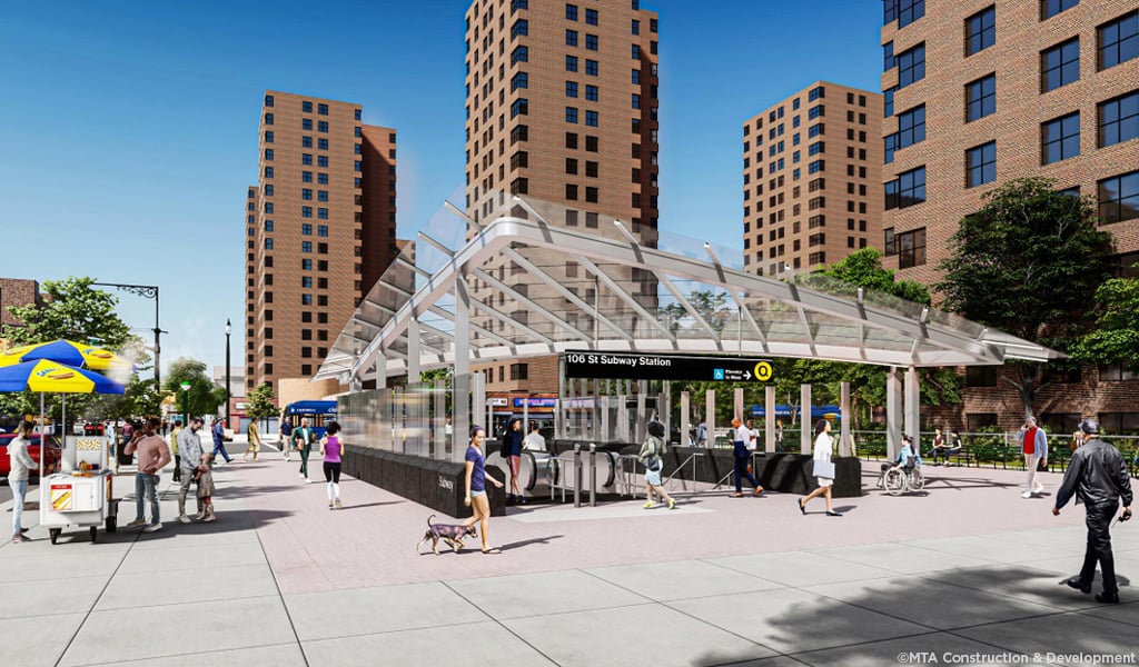 Rendering of the future 106th street station in New York City. 