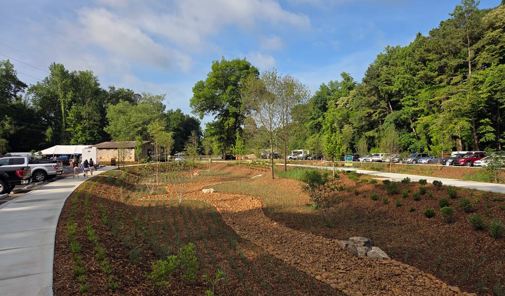  New plantings at a park.