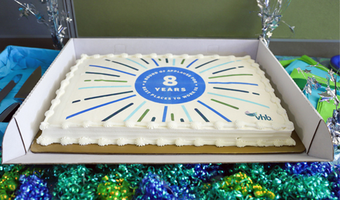 The vanilla eighth year celebration cake. 