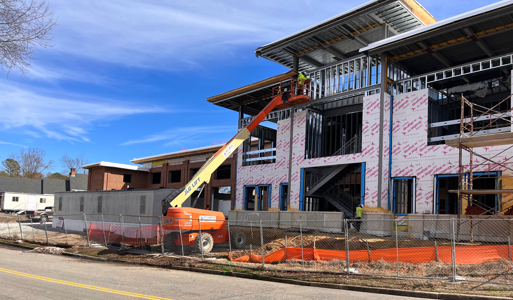 The Williamsburg Fire Station under construction. 