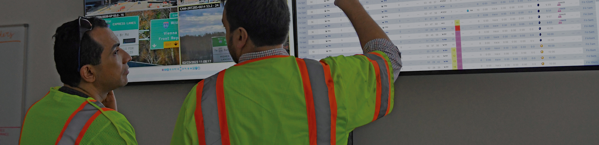 Ahmed and Indra’s ITS Engineering Manager in the Express Lanes’ control room/traffic management center.