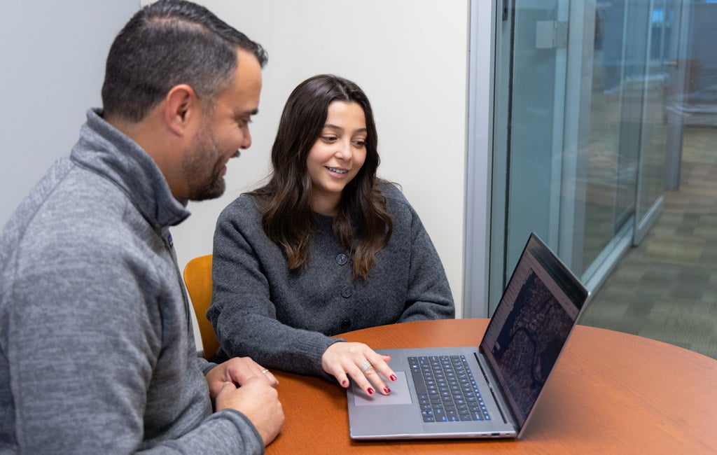 Lindsey Cassone meeting with her manager.