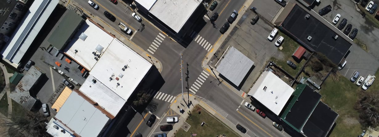 Using drone-based reality capture, our team recorded near-continuous aerial video of traffic queuing to support VDOT’s signalized intersection performance evaluation / 0:15