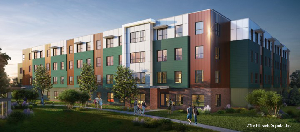 Rendering of proposed graduate housing at Dartmouth College. 