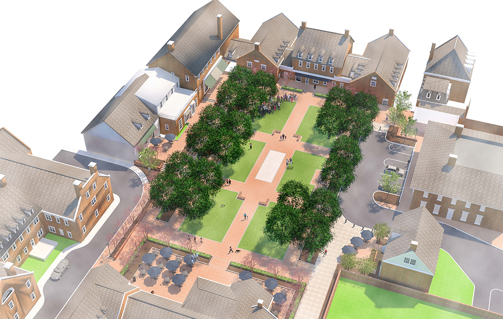 Merchants Square in Virgina includes strong pedestrian connectivity through multiple walking paths.