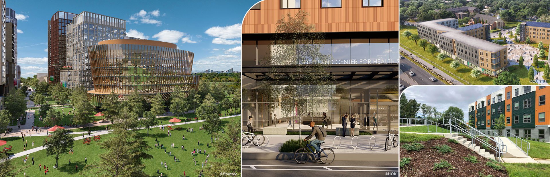 A photo array of four P3 projects in New England. 