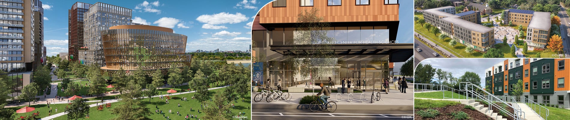 A photo array of four P3 projects in New England. 