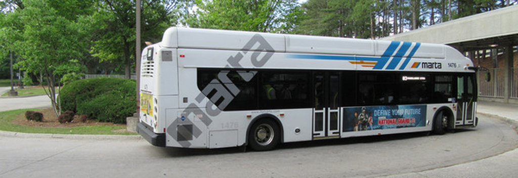 A MARTA bus in a cul-de-sac