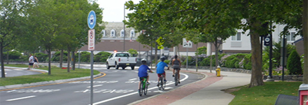 Bicyclists using a dedicated bike lane